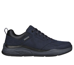 Men's Wide Fit Skechers 210021 Benago Hombre Walking Trainers - Navy
