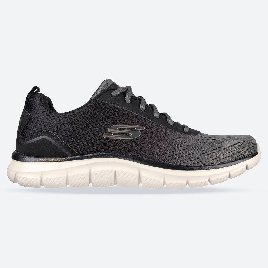 Men's Wide Fit Skechers 232399 Track-Ripkent Walking Trainers - Olive/Black