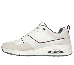 Men's Wide Fit Skechers 183020 Uno Retro One Trainers - White/Green