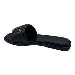 Tory Burch Double T Sport Slide Perfect Black Womens Nappa Leather Slide