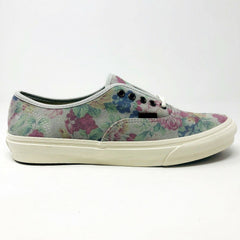 Vans Authentic Slim (Suede Floral) Marshmallow Gray Womens Casual Shoes