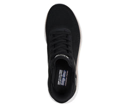Women's Wide Fit Skechers Slip-ins 117497 Waves Bobs Sport Squad Trainers - Black/Gold