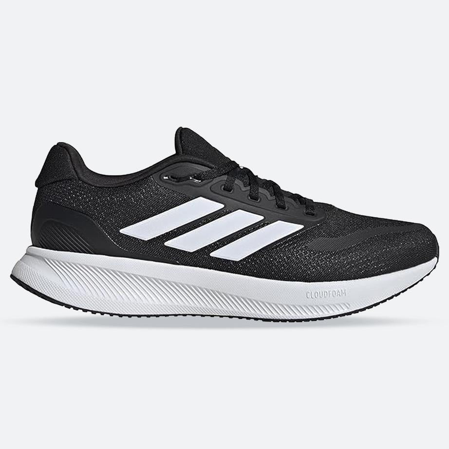 Men's Wide Fit Adidas Runfalcon 5 Walking/Running Trainers - Black/White