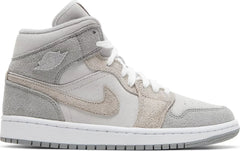 Nike Womens Air Jordan 1 Mid SE Sneakers - 'Particle Grey'
