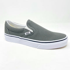 Vans Classic Slip On Charcoal Gray White Womens Casual Shoes