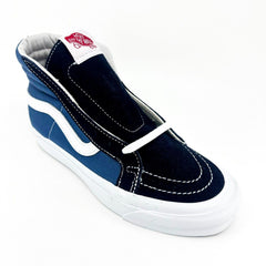 Vans Vault OG Sk8 Hi LX (Suede Canvas) Navy Blue Black Womens Sneakers
