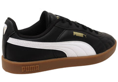 Puma Club II Indoor Mens Comfortable Lace Up Shoes Black White