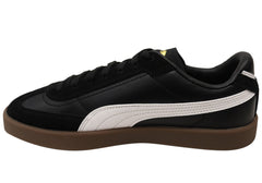 Puma Club II Era Mens Leather Lace Up Casual Shoes Black White