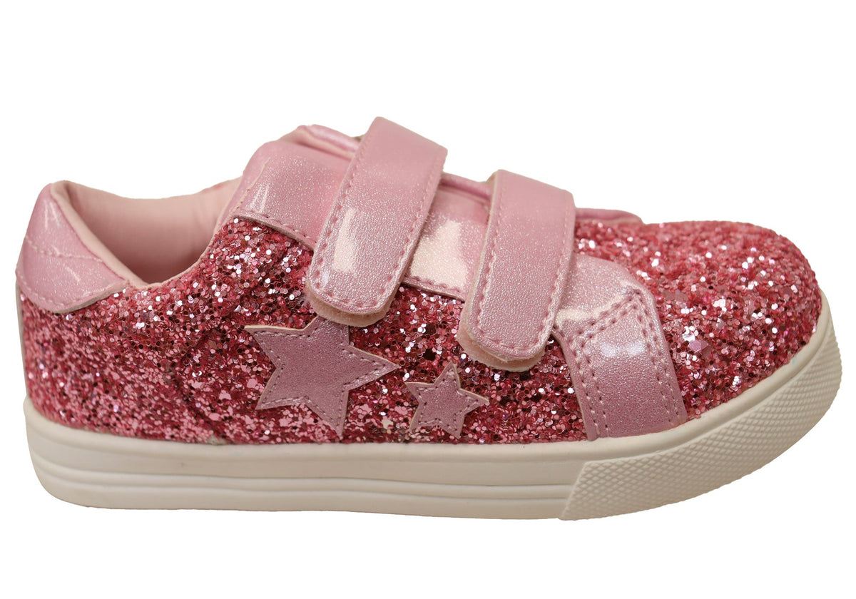Grosby Angel Infant Toddler Junior Kids Girls Adjustable Strap Shoes
