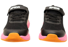 Sfida Switch Kids Girls Adjustable Strap Athletic Shoes Black Pink