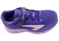 Sfida Tempo Kids Girls Adjustable Strap Athletic Shoes Purple