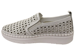 Orizonte Huntlee Womens European Leather Comfortable Slip On Shoes