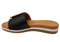 Orizonte Charm Womens Comfortable European Leather Slides Sandals