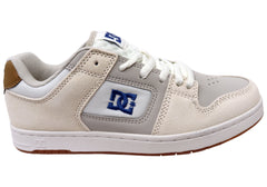 DC Shoes Mens Manteca 4 Comfortable Leather Shoes Tan Blue Gum