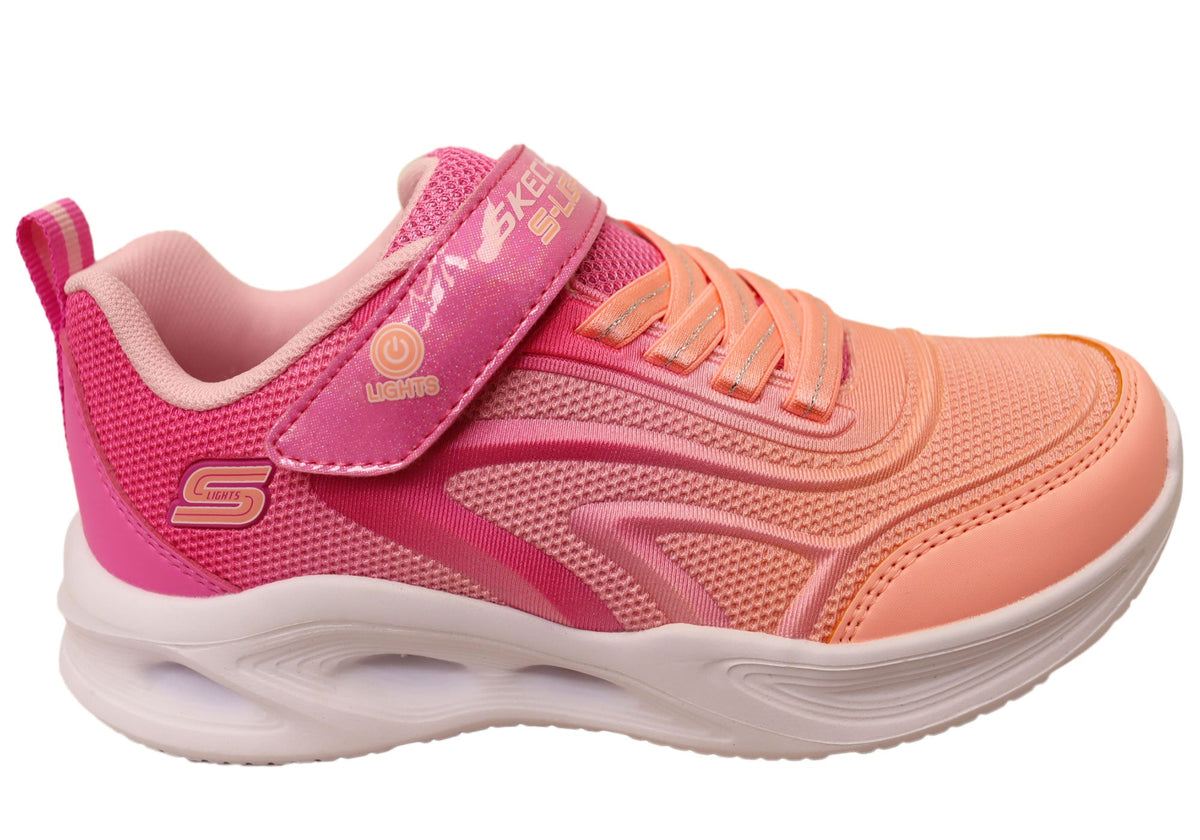 Skechers Kids Girls S Lights Sola Glow Colour Breeze Comfortable Shoes