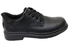 Skechers Unisex Kids Smooth Tracks Classic Frame Leather School Shoes