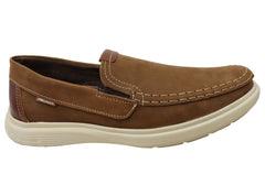 Pegada Reuben Mens Leather Comfort Casual Slip On Shoes Made In Brazil