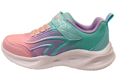 Skechers Kids Infants Girls S Lights Sola Glow Color Breeze Shoes Aqua Pink