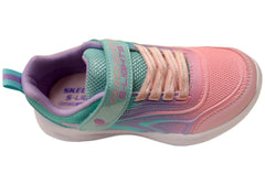 Skechers Kids Girls S Lights Sola Glow Color Breeze Shoes Aqua Pink