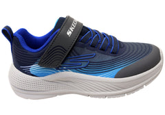 Skechers Boys Kids Microspec Advance Comfortable Shoes Navy Blue