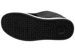 DC Shoes Mens Net Comfortable Leather Lace Up Shoes Black Grey Black