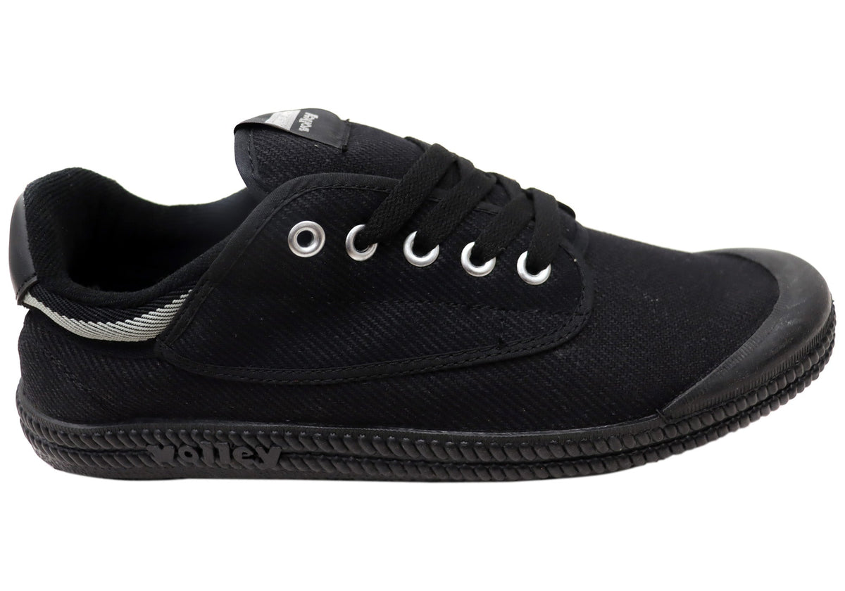 Volley International Mens Black Comfortable Lace Up Shoes