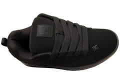 DC Shoes Mens Court Graffik Leather Lace Up Shoes Black Black Black