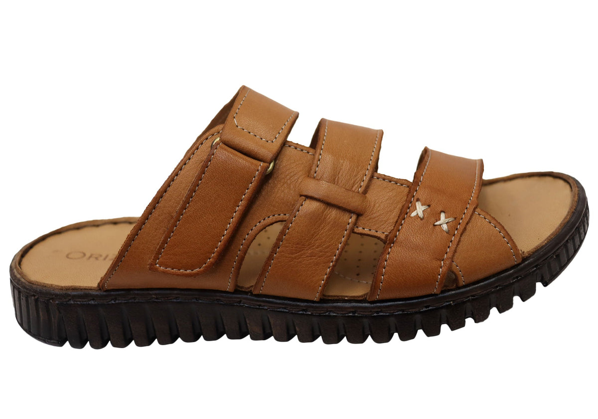 Orizonte Willowflex Womens Comfortable European Leather Slides Sandals