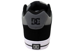 DC Shoes Mens Pure Comfortable Leather Lace Up Shoes Grey Black