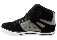 DC Shoes Mens Pure High Top WC Leather Sneakers Black Battleship Armor