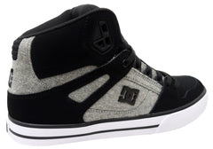 DC Shoes Mens Pure High Top WC Leather Sneakers Black Battleship Armor