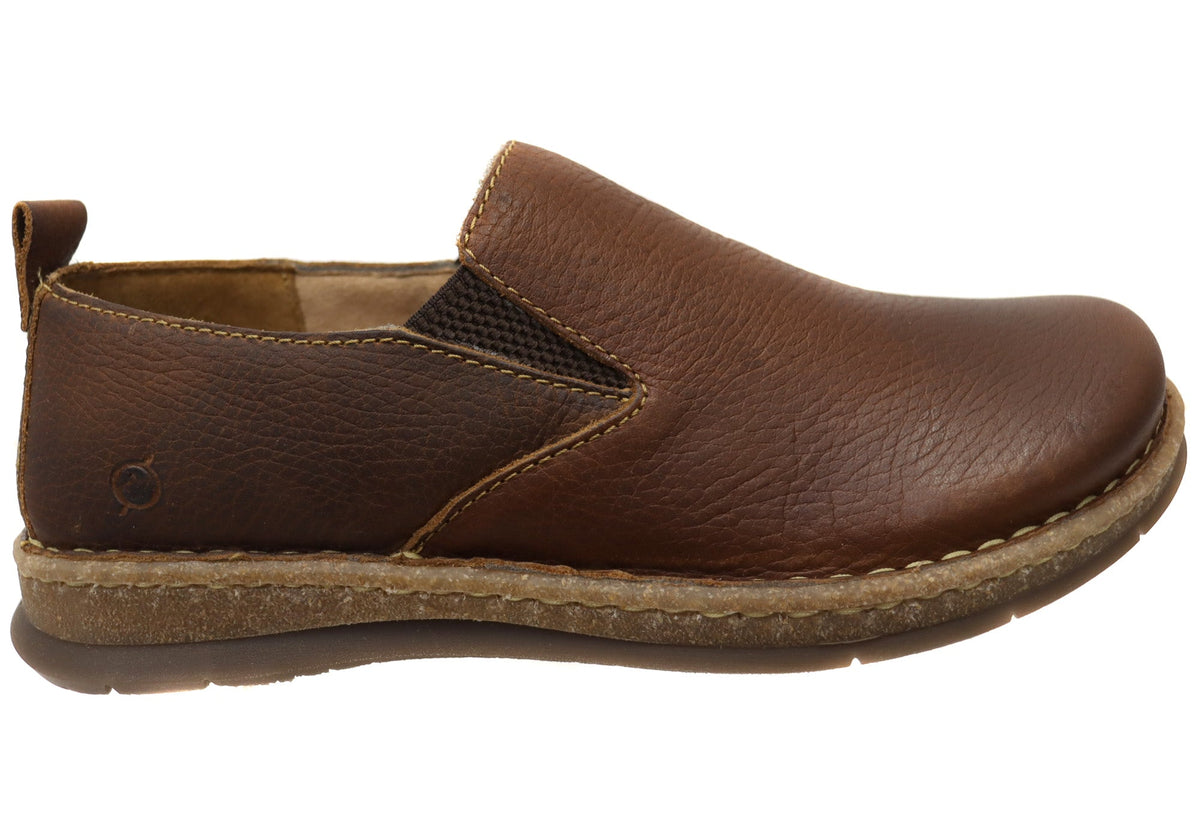 Born Mens Bryson Leather Comfortable Slip On Shoes
