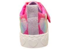Skechers Kids Girls S Lights Heart Steps Heart Sketch Shoes Pink Multi
