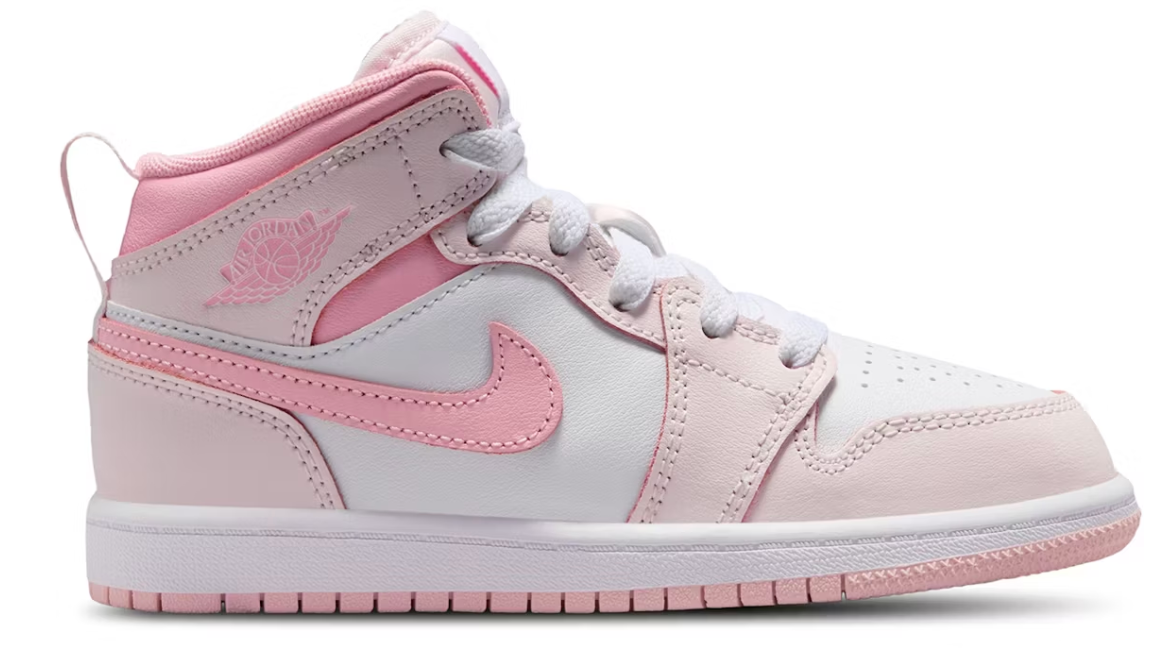 Nike Pre School Kids Jordan 1 Mid Pearl Pink White (PS)
