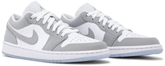 Nike Womens Air Jordan 1 Low Sneakers - 'White Wolf Grey'