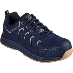 Men's Wide Fit Skechers 200127EC Malad II Safety Trainers - Navy/Tan