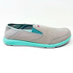 XtraTuf Yellowtail Grey Seafoam Slip Resistant Womens Canvas Slip On Work Shoes