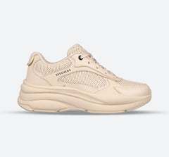 Women's Wide Fit Skechers 177402 Street Twisterz Lighten Up Trainers - Sand