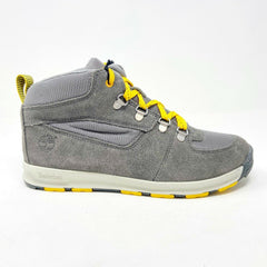 Timberland Earthkeeper GT Scramble Mid Nubuck Gray Yellow Kids Boots 4893R