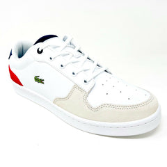 Lacoste Master Cup 120 2 SUJ Leather White Navy Red Kids Casual Sneakers