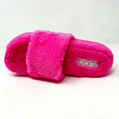 Sugar Wryde Hot Pink Platform Womens Fluffy Slip On Fur Slipper Warm Sandals
