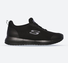Women's Wide Fit Skechers 77222WEC Squad SR Occupational Trainers - Black