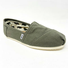 Toms Classics Olive Canvas Womens Size 5 Slip On Casual Canvas Flat Shoes