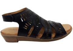 Orizonte Mellowmarch Womens Comfort European Leather Wedge Sandals