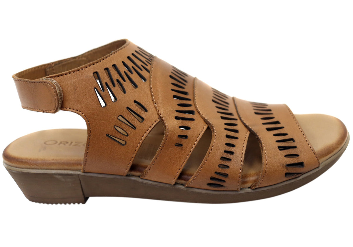 Orizonte Mellowmarch Womens Comfort European Leather Wedge Sandals