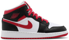 Nike Grade School Womens Air Jordan 1 Mid Sneakers - 'White Very Berry'